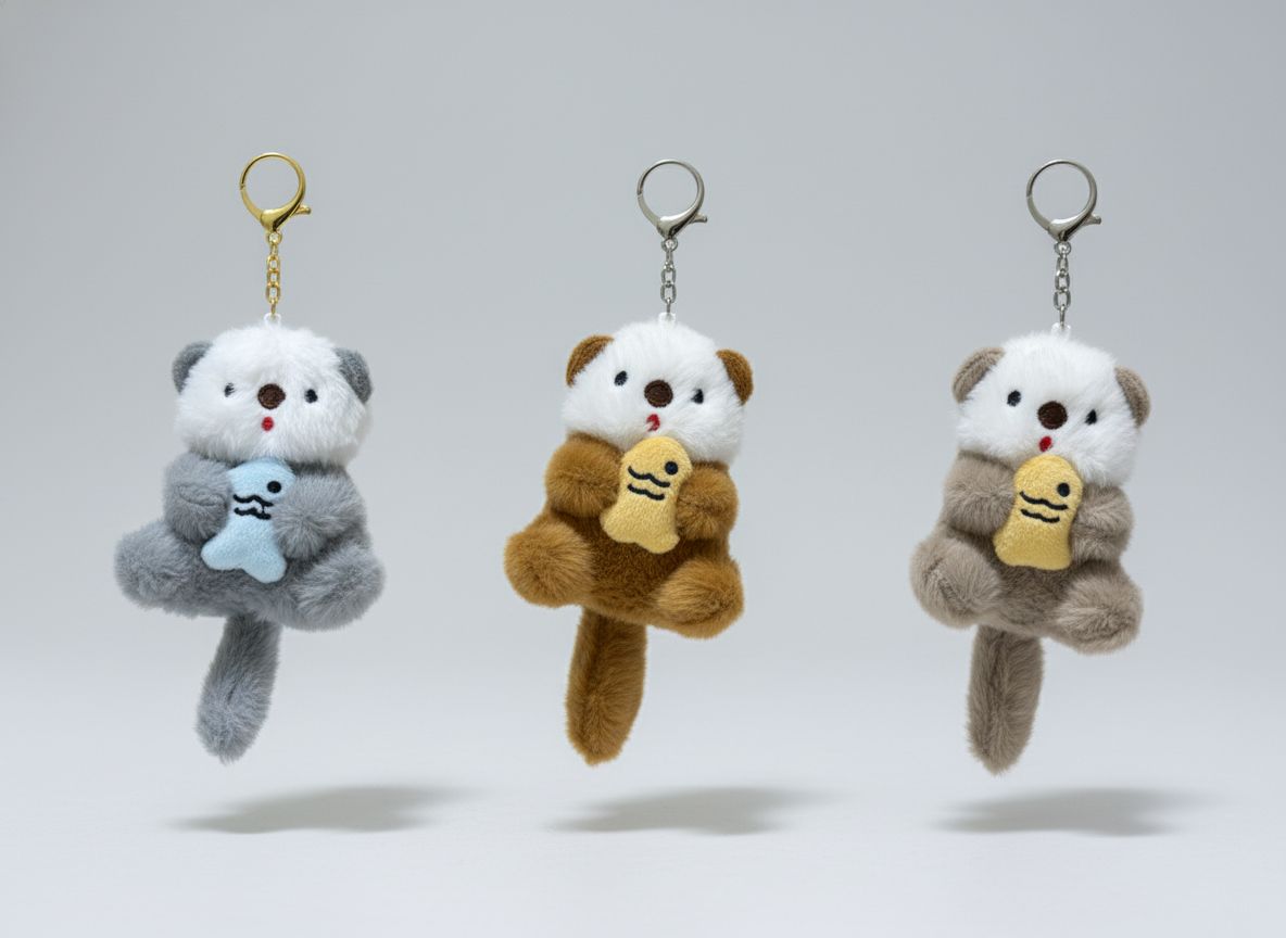 Fluffy Otter Keychain Plush