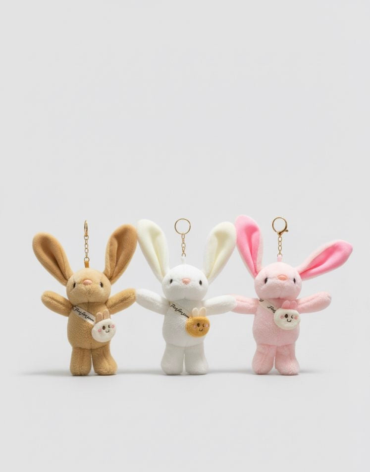 Fluffy Bunny Keychain Plush