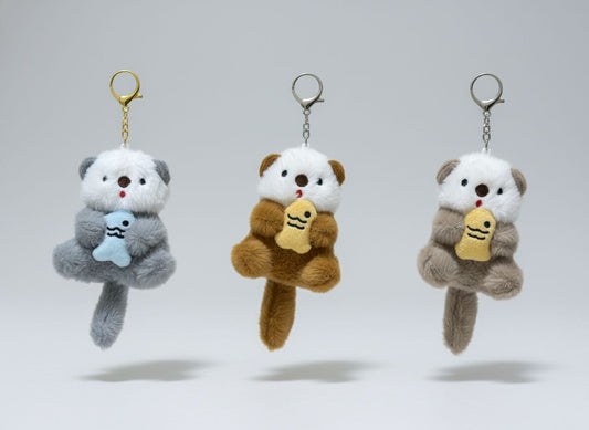 Fluffy Otter Keychain Plush